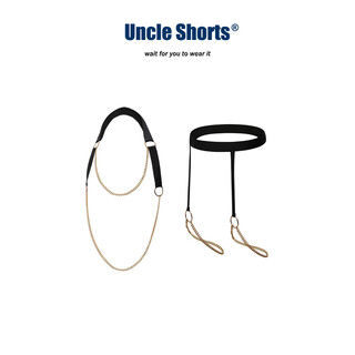 Uncle shorts sexy black ice silk thong men's design leggings and restraints underwear performance two-piece set one size m