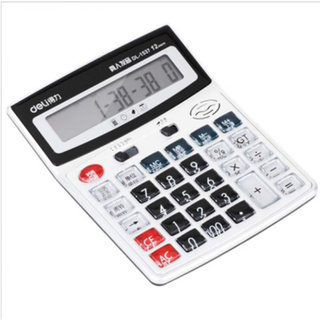 Deli 1837 dual power supply metal panel calculator (price unit) metal