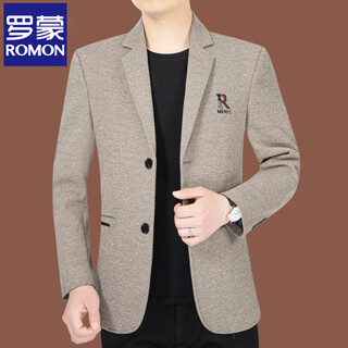 Romon high-end casual suit men's spring and autumn new middle-aged business casual suit jacket suit dad thick top light coffee l 175 120-140jin jin is equal to 0.5 kg