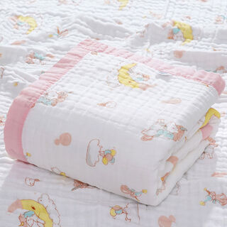 Pickup cat chimo baby bath towel gauze blanket soft absorbent newborn blanket baby bath children's towel wide edge six-layer gauze bath towel - unicorn 110x110cm