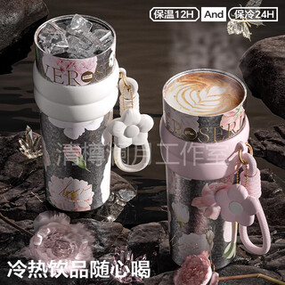 女神杯高颜值纯钛保温杯女生日礼品礼物2025新款吸管杯钛杯泡茶杯 海棠未眠【纯钛杯身 高端礼盒装】