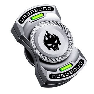 Three-in-one gameplay ghost fingertip spinner magnetic pop coin push card edc boring decompression toy decompression artifact ghost top - silver luminous, free storage bag + purple