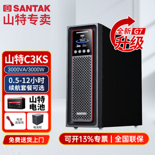 山特（SANTAK）在线式UPS不间断电源 长效机配山特城堡蓄电池续航套餐 山特C3KS  3000VA/3000W 断电续航8小时
