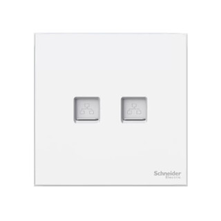 施耐德悦远系列清雅白双联超五类信息插座A3N32RJ5_WE_C1 双联超五类信息插座 悦远白