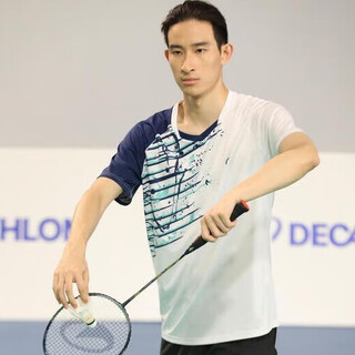 迪卡侬羽毛球服羽毛球服男款团购运动T恤轻量系列运动球服 【2025新色】男士上衣-水墨蓝 L