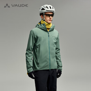巍德（VAUDE）防水防风轻量化软壳冲锋衣加绒男士户外运动骑行服外套 静谧绿 S