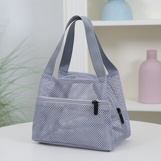 Fat donglai's same style fat makeup toilet bag portable large capacity beach bag mesh drainage storage bag portable swimming gray