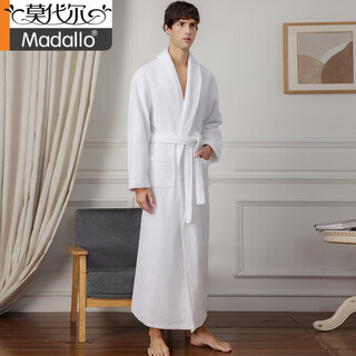 Modal winter thickened cotton towel material plus fertilizer and lengthened bathrobe hotel couple long women's nightgown absorbent bathrobe for men 2304 white male 2xl 180 under 183cm within 200