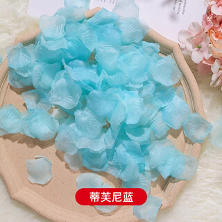Magic bean shenghuo chinese valentine's day white simulated rose petals wedding decoration wedding hand-scattered petals to express love and proposal romantic wedding room decoration tiffany blue 6 pack (600 pieces)
