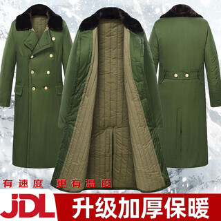 Jihua 3019 army coat cotton coat men's over-the-knee winter thickened long security coat yellow coat coldproof clothing labor protection cotton jacket army green coat regular style one size