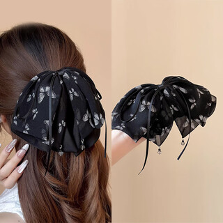 Chimera (chimera) butterfly streamer hairpin showing hair volume, lazy hair grabber at the back of the head, half-tied ponytail hairpin hairpin girl birthday gift