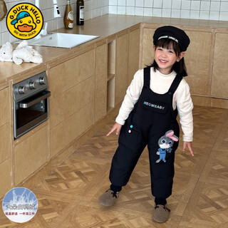 G.duckkids baby rabbit overalls boys down pants children's pants girls casual pants infant winter belly protective warm pants black 90 recommended age is about 1 and a half years old