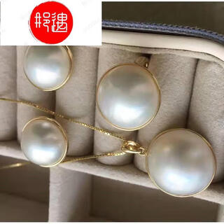 Hanzhu seawater mabei pearl pendant with 1516mm white flawless celestial color z026 mabei pearl ring