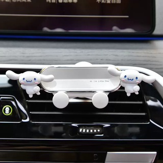 Yusenyi car mobile phone holder car cartoon cute car air conditioning outlet mobile phone navigation fixed support bracket female long-eared dog (mobile phone holder)