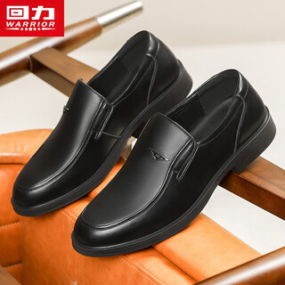 Warrior men's slip-on business leather shoes slip-on shoes men's casual shoes 2849 black 40