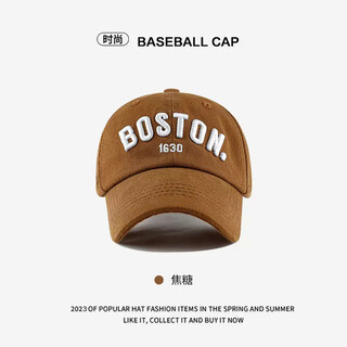 Somubay children's hat spring and autumn baseball cap boys and girls korean fashion brand baby outdoor sunscreen shade letter cap brown color recommended for 3-10 years old