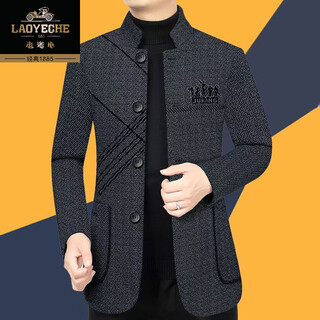 Classic car high-end wool casual jacket for men spring and autumn new slim business casual dad wear wool suit jacket dark gray xl 180/96a recommended 135-155jin jin equals 0.5 kg