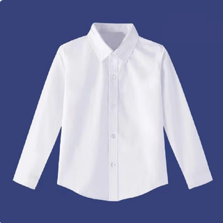 Children's pure cotton white shirt white shirt long-sleeved pure cotton spring and autumn primary school uniforms middle and older children girls jk performance clothes white shirt-long-sleeved-same style for men and women (pure cotton) 140
