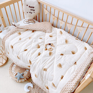 Other doudou blanket newborn baby autumn and winter newborn small quilt soothing blanket children's blanket huddling kindergarten four seasons 120*100-moon bear doudou quilt autumn and winter thick style (suitable for around 8-18 degrees)