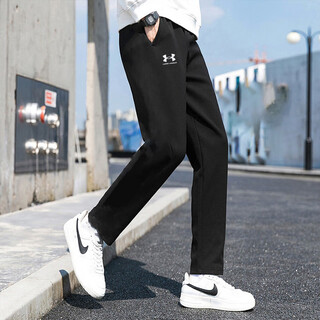 Under armor casual trousers for men, running training, loose, comfortable and breathable sports pants 1390151 black 2xl