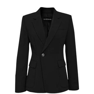 Girdear women's new classic fashion workplace commuting simple versatile shoulder waist suit jacket 140096 black l 4 size