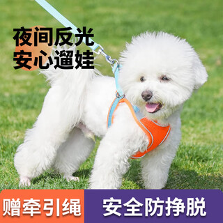 Patent leather dog dog leash vest-style harness (17-20 jin jin equals 0.5 kg) puppy small dog bichon teddy pomeranian leash
