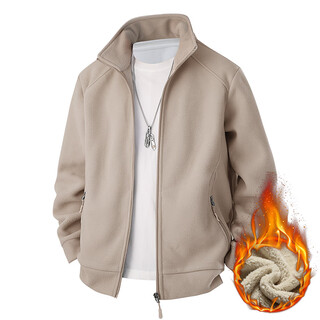 Lilang polar fleece jacket men's fleece jacket men's outdoor charge liner spring and autumn sports jacket double-sided fleece sweater cardigan khaki plus velvet thick section 936 xl