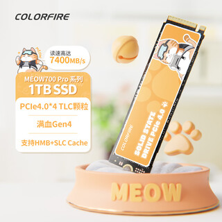 Colorfire七彩虹1TB SSD固态硬盘M.2接口(NVMe协议) MEOW700 Pro系列 TLC颗粒 PCIe 4.0读速可达7400Mb/s