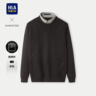Hla hailan long-sleeved sweater men's autumn 2025 fake two-piece business soft sweater for men