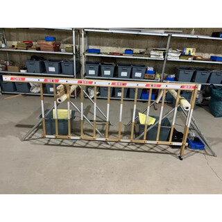 Parking fence shundao anti-collision pole golden car barrier gate xingji parking lot lift pole community security golden double-layer fence 6 meters for parking