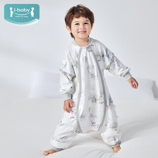 Ibaby baby sleeping bag autumn and winter anti-kick quilt split leg sleeping bag non-wadding sleeping bag skin-friendly soft four-season sleeping bag lingxi wilderness 110 yards