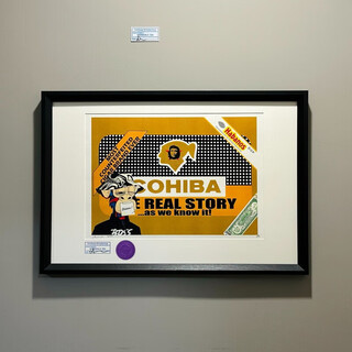 S5h genuine limited edition cigar bar decorative painting high-value print studio cigar room hanging painting living room decoration cuban cigar cohiba che guevara boring ape black frame 64.5*44.5