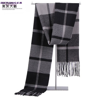 Bijinger men's handkerchief scarf for middle-aged and elderly men autumn and winter warm scarf long thickened high-end imitation sheep
