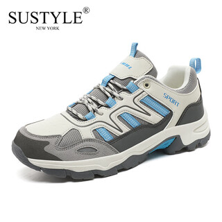 Sustyle luxury high-end brand high-end women's shoes outdoor lightweight mountaineering couple hiking shoes casual low-top non-slip breathable shoes 2309 light blue 39