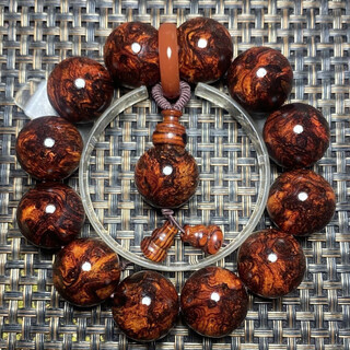 师魅正宗海南黄花梨手串 爆满瘤疤沉水级老料对眼鬼脸文玩 【珍藏品】2.0/12颗(20mm) 海南黄花梨(送礼盒+盘玩袋)