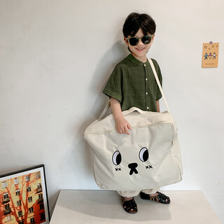 He jiagong kindergarten quilt storage bag student clothing cotton bedding special clothes cotton canvas portable luggage bag white 48*38*18