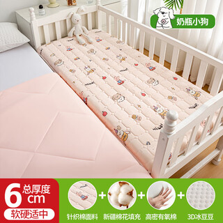 Customized cotton children's mattress padded kindergarten bunk bed spliced bed 50x60x70x80x190x200cm upgraded double-sided model - bottle puppy, about 6cm thick, moderately soft and hard, 90*190cm bed, sf express, collapse guarantee