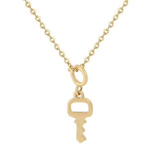 Koyuye 14k gold classic square keychain pendant versatile men's and women's retro necklace bracelet pendant gold