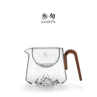 Thirty-year-old yuanshan zhuanzhuan teapot glass small green mandarin special tea water separation fair cup lazy tea making artifact set yuanshan zhuanzhuan teapot_transparent