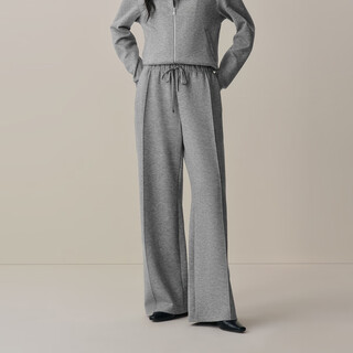 Peacebird shopping mall same style winter new sports fake two-piece spliced sweater jacket and trousers a1crf4365 hong kong fog gray-bottoms xl 170