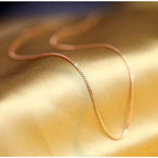 Beimeixing necklace three-color gold necklace women's rose gold platinum o-shaped clavicle chain au750 gold box gold color 55cm