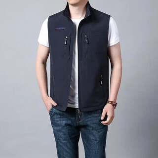 Outdoor quick-drying vest men's spring, summer and autumn multi-pocket thin workwear vest vest k royal blue (plus velvet) 5xl 160-180jin jin equals 0.5 kg
