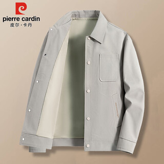 Pierre cardin jacket men's spring and autumn work clothes trendy fashion lapel clothes men's khaki xl
