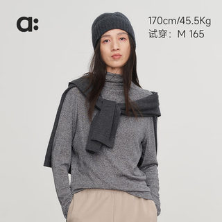 Allbluallblu allblu parent-child eucalyptus wool soft but not sticky turtleneck bottoming shirt warm and comfortable medium gray 170