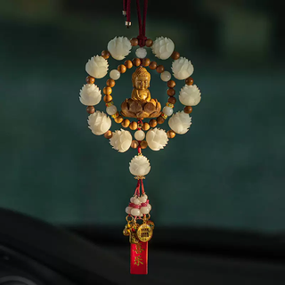Yusenyi picked up a huge discount, high-end boxwood carving baby buddha car pendant, bodhi car rearview mirror pendant, duobao car pendant