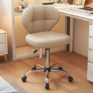 Original makeup dresser desk chair lift computer chair compact home student seat back office chair front desk stool khaki cat scratch leather sitting height 45-60cm
