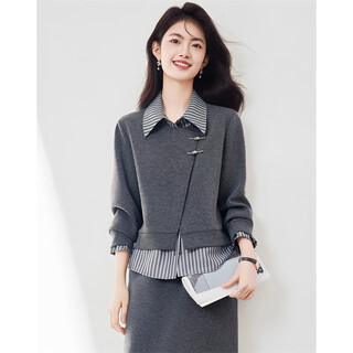 Xinfeiyu high-end spliced fake two-piece long-sleeved sweatshirt for women in autumn 25 autumn and winter new style small loose slimming top