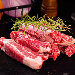 趣尝鲜原切牛肋条肉1kg 去骨 生鲜烧烤炖煮食材牛坑腩