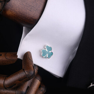 Lieshang cuff french cufflinks, men's cufflinks, shirt buttons, cuff buttons, men's and women's same style green cufflinks, green leaves match beautiful men_cufflinks