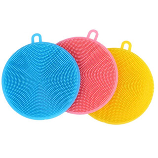 Silicone dishwashing brush, kitchen special dishwashing brush, dishwashing cloth, 2 pieces, mixed colors